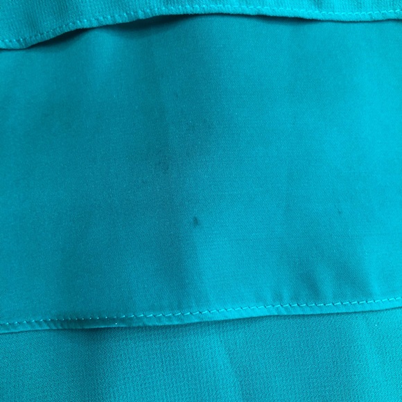 Laundry by Shelli Segal Dress Teal Tiered size 4 Sheer Overlay Beaded 2pc - Picture 16 of 16